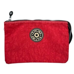 Kipling Large Multi Pocket Pouch in Tango Red Nylon